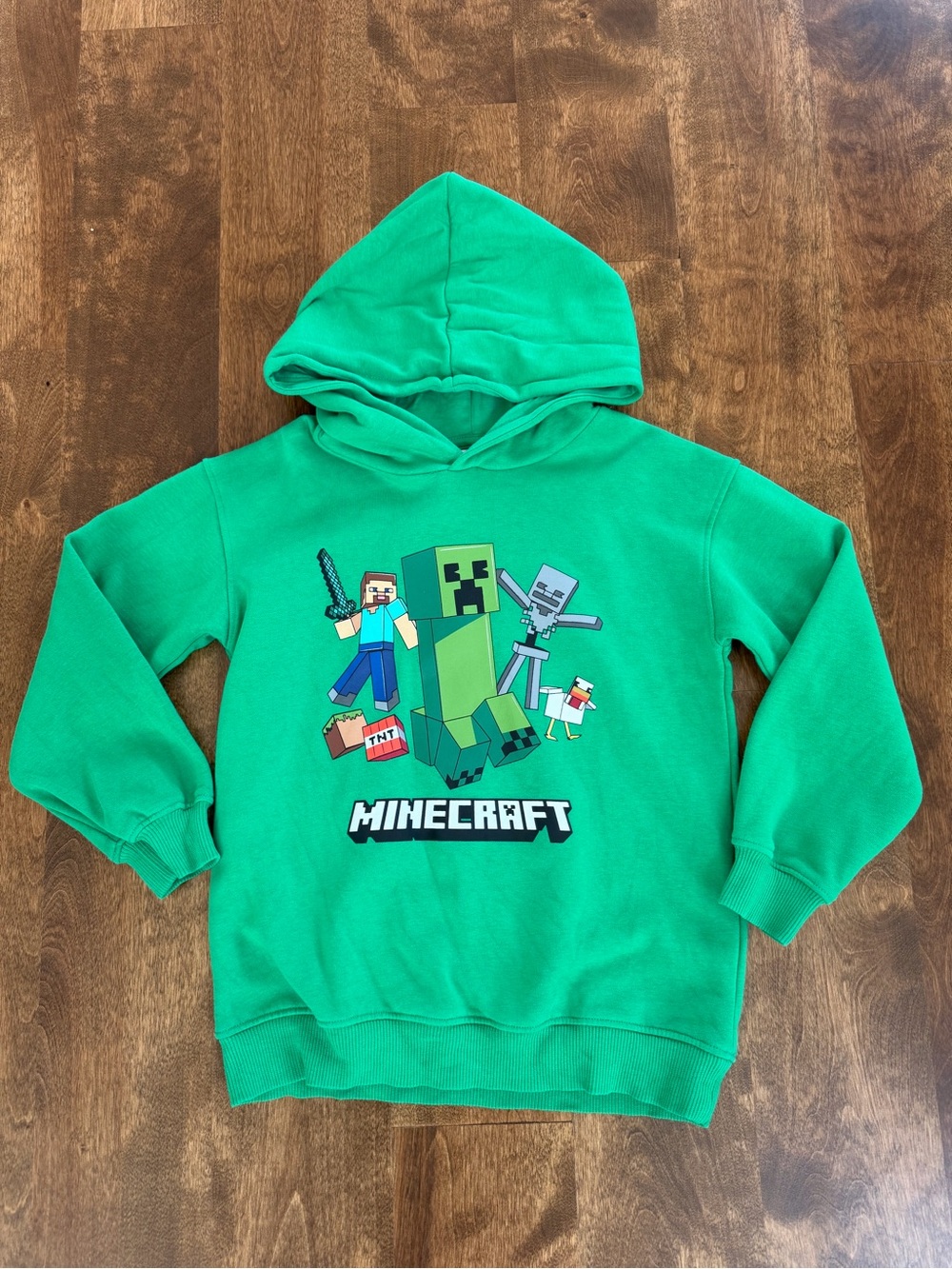 H&M Green Minecraft Kids Hoodie Sweatshirt